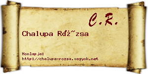 Chalupa Rózsa névjegykártya