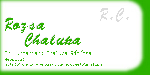 rozsa chalupa business card